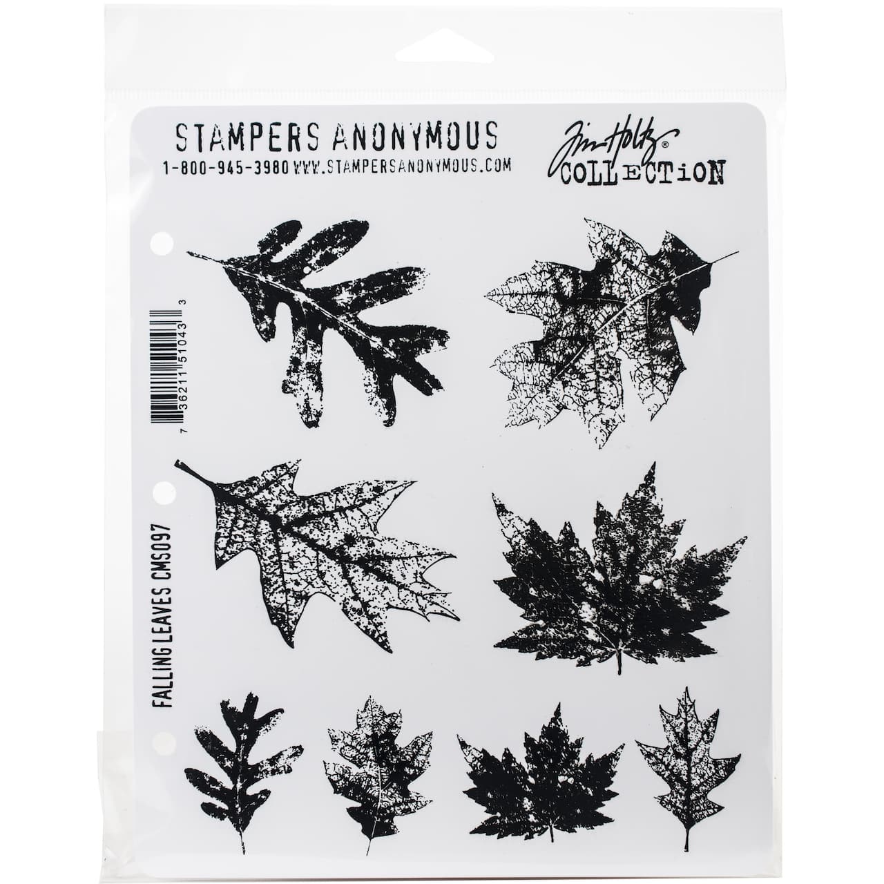 Stampers Anonymous Tim Holtz® Falling Leaves Cling Stamps